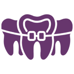 purple teeth with braces image